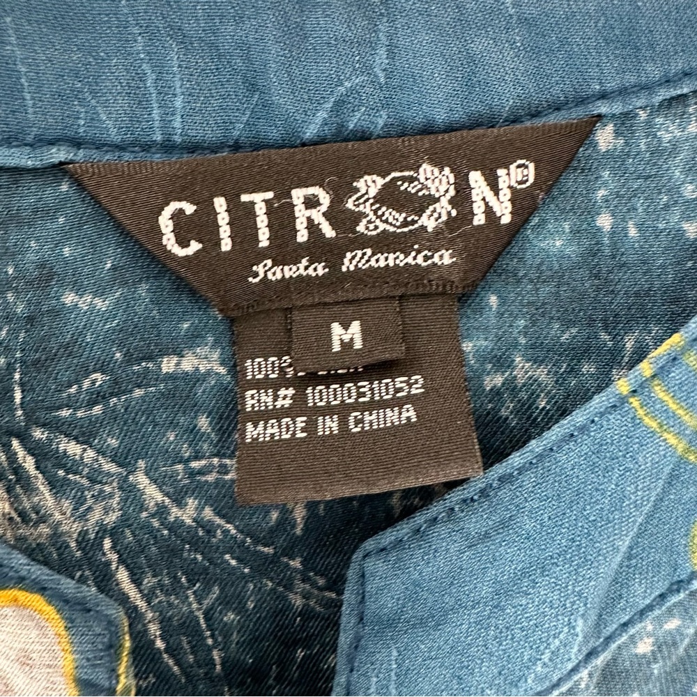 Citron Medium Floral Silk Top - Picture 3 of 6